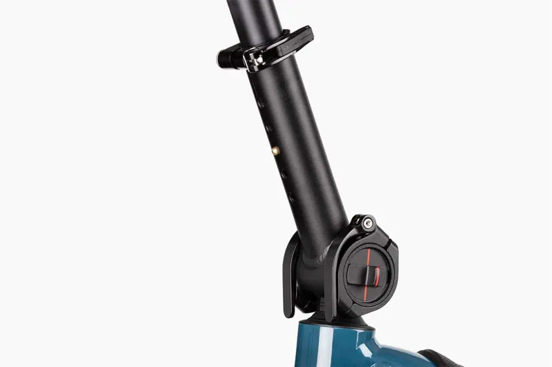 Close-up of frame and rear wheel