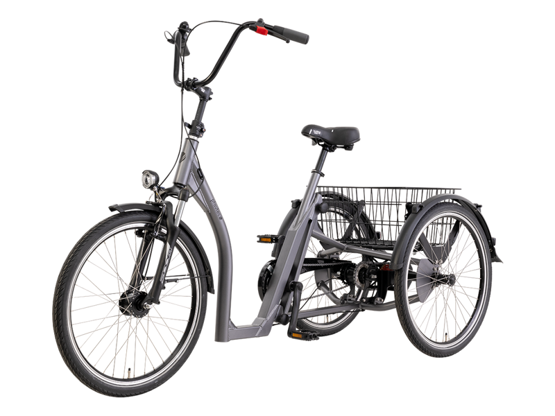 Tricycle Tamo 24/ Active Line Plus / 545 Wh / FS / shopping basket / suspension fork / 7-speed / Blue Grey Matt / Saddle with back pads /